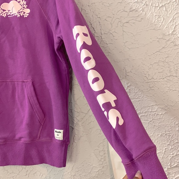 ROOTS Canada Sweatshirt Purple XS Pullover Hoodie Activewear Leisure Casual - Picture 6 of 16
